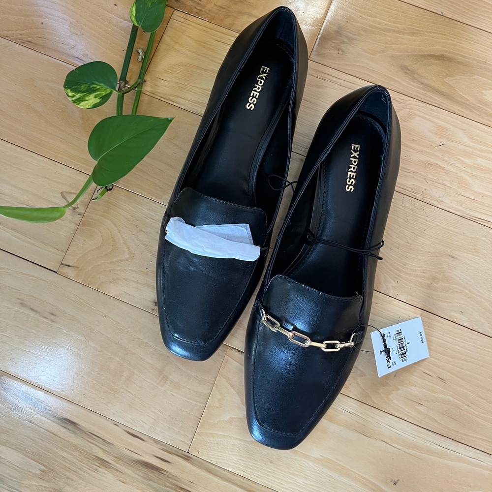Express black loafers